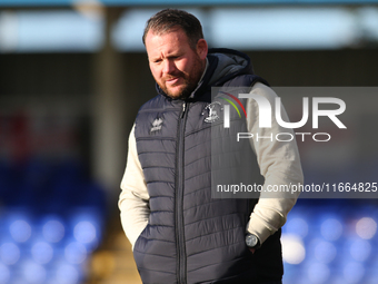 Hartlepool United Manager Darren Sarll is present during the FA Cup Fourth Qualifying Round match between Hartlepool United and Brackley Tow...