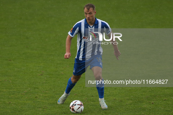 Greg Sloggett of Hartlepool United participates in the FA Cup Fourth Qualifying Round match between Hartlepool United and Brackley Town at V...