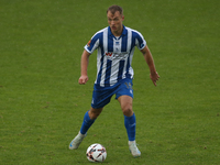 Greg Sloggett of Hartlepool United participates in the FA Cup Fourth Qualifying Round match between Hartlepool United and Brackley Town at V...