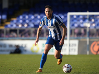 Tom Parkes of Hartlepool United participates in the FA Cup Fourth Qualifying Round match between Hartlepool United and Brackley Town at Vict...