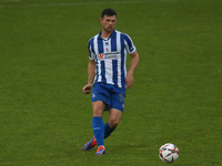 Nathan Sheron of Hartlepool United participates in the FA Cup Fourth Qualifying Round match between Hartlepool United and Brackley Town at V...