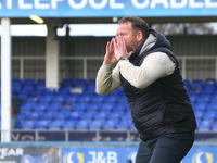 Hartlepool United Manager Darren Sarll is present during the FA Cup Fourth Qualifying Round match between Hartlepool United and Brackley Tow...