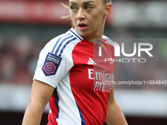 Katie McCabe plays for Arsenal during the Barclays FA Women's Super League match between Arsenal and Chelsea at the Emirates Stadium in Lond...