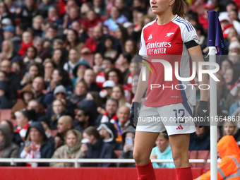 Frida Maanum of Arsenal prepares for a corner during the Barclays FA Women's Super League match between Arsenal and Chelsea at the Emirates...