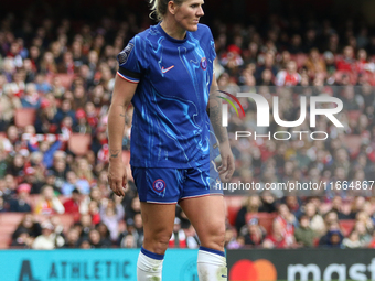 Chelsea Captain Millie Bright participates in the Barclays FA Women's Super League match between Arsenal and Chelsea at the Emirates Stadium...