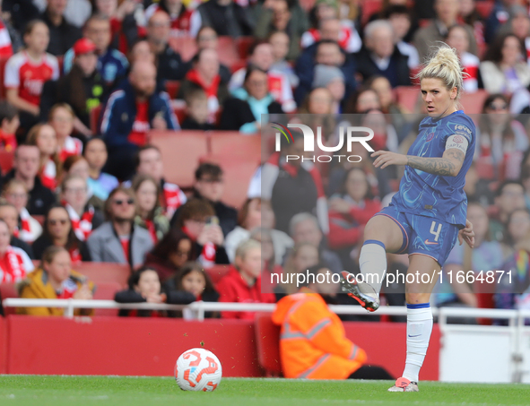 Chelsea Captain Millie Bright participates in the Barclays FA Women's Super League match between Arsenal and Chelsea at the Emirates Stadium...