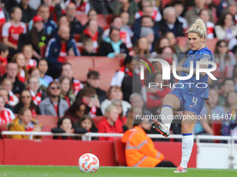 Chelsea Captain Millie Bright participates in the Barclays FA Women's Super League match between Arsenal and Chelsea at the Emirates Stadium...