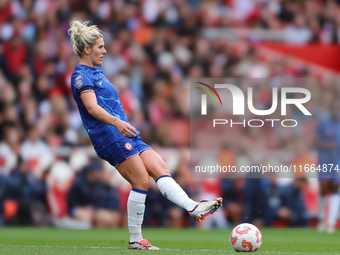 Chelsea Captain Millie Bright participates in the Barclays FA Women's Super League match between Arsenal and Chelsea at the Emirates Stadium...