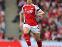 Lotte Wubben Moy of Arsenal plays during the Barclays FA Women's Super League match between Arsenal and Chelsea at the Emirates Stadium in L...