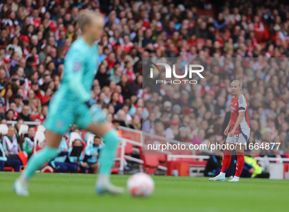 Beth Mead of Arsenal plays during the Barclays FA Women's Super League match between Arsenal and Chelsea at the Emirates Stadium in London,...