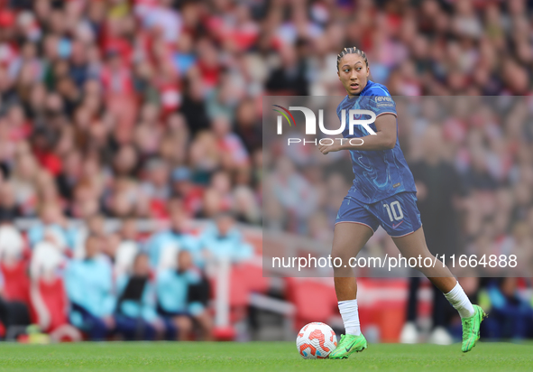 Lauren James of Chelsea plays during the Barclays FA Women's Super League match between Arsenal and Chelsea at the Emirates Stadium in Londo...