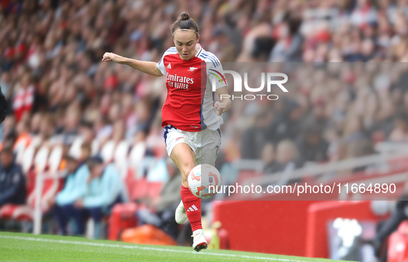 Caitlin Foord of Arsenal participates in the Barclays FA Women's Super League match between Arsenal and Chelsea at the Emirates Stadium in L...