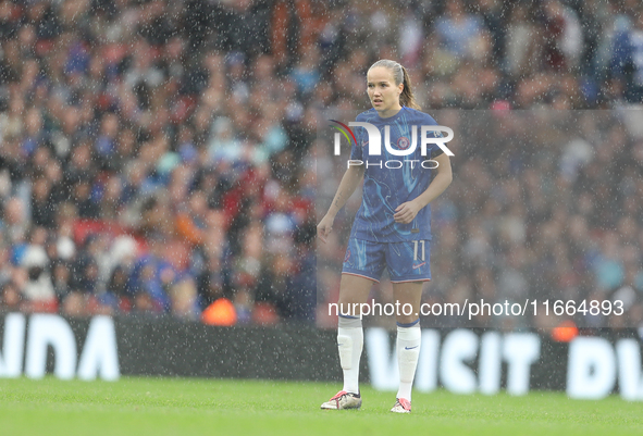 Euro Reiten of Chelsea plays during the Barclays FA Women's Super League match between Arsenal and Chelsea at the Emirates Stadium in London...