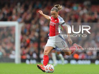 Katie McCabe participates in the Barclays FA Women's Super League match between Arsenal and Chelsea at the Emirates Stadium in London, Engla...