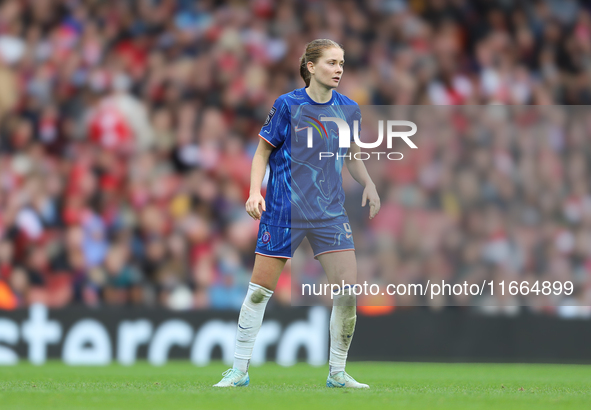 Catarina Macario of Chelsea plays during the Barclays FA Women's Super League match between Arsenal and Chelsea at the Emirates Stadium in L...