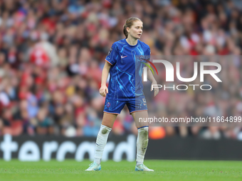 Catarina Macario of Chelsea plays during the Barclays FA Women's Super League match between Arsenal and Chelsea at the Emirates Stadium in L...