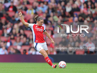 Katie McCabe of Arsenal plays during the Barclays FA Women's Super League match between Arsenal and Chelsea at the Emirates Stadium in Londo...