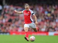 Katie McCabe of Arsenal plays during the Barclays FA Women's Super League match between Arsenal and Chelsea at the Emirates Stadium in Londo...