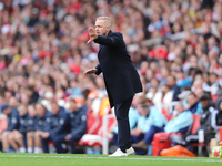 Arsenal Manager Jonas Eidevall is under pressure during the Barclays FA Women's Super League match between Arsenal and Chelsea at the Emirat...