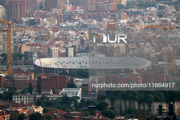 The reconstruction works progress at Spotify Camp Nou in 2024. The status of the works is on January 11, 2024. 