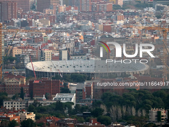 The reconstruction works progress at Spotify Camp Nou in 2024. The status of the works is on January 11, 2024. (