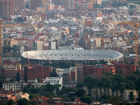 The reconstruction works progress at Spotify Camp Nou in 2024. The status of the works is on January 11, 2024. (