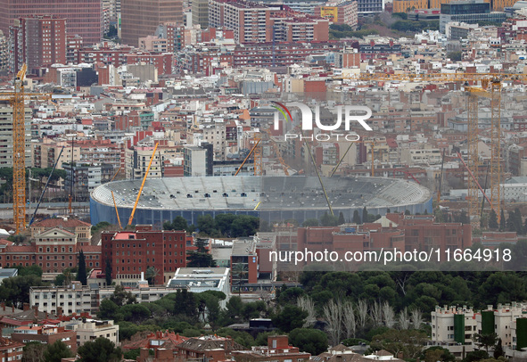 The reconstruction works progress at Spotify Camp Nou in 2024. The status of the works is on February 10, 2024. 