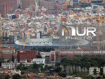 The reconstruction works progress at Spotify Camp Nou in 2024. The status of the works is on February 10, 2024. (