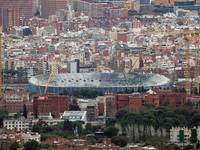 The reconstruction works progress at Spotify Camp Nou in 2024. The status of the works is on February 10, 2024. (