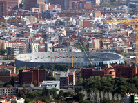 The reconstruction works progress at Spotify Camp Nou in 2024. The status of the works is on April 11, 2024. (