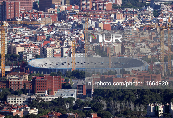 The reconstruction works progress at Spotify Camp Nou in 2024. The status of the works is on May 16, 2024. 