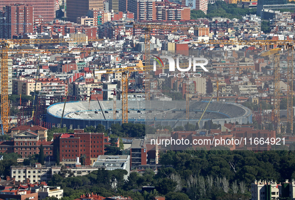 The reconstruction works progress at Spotify Camp Nou in 2024. The status of the works is on June 3, 2024. 