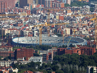 The reconstruction works progress at Spotify Camp Nou in 2024. The status of the works is on June 3, 2024. (