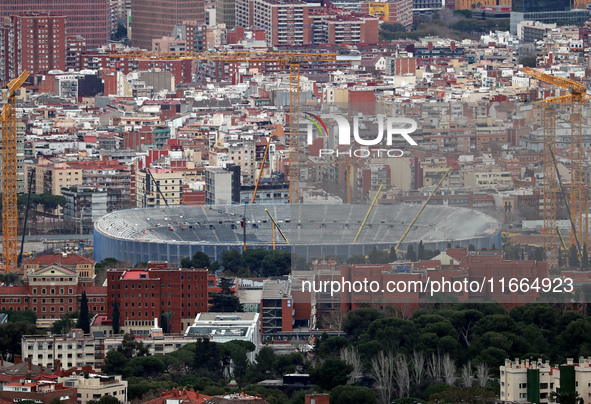 The reconstruction works progress at Spotify Camp Nou in 2024. The status of the works is on March 4, 2024. 