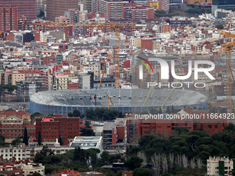 The reconstruction works progress at Spotify Camp Nou in 2024. The status of the works is on March 4, 2024. (