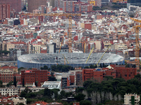 The reconstruction works progress at Spotify Camp Nou in 2024. The status of the works is on March 4, 2024. (