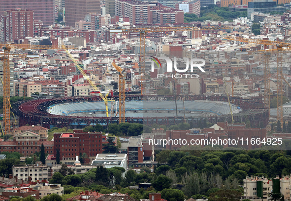 The reconstruction works progress at Spotify Camp Nou in 2024. The status of the works is on September 20, 2024. 