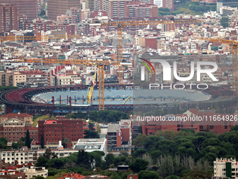 The reconstruction works progress at Spotify Camp Nou in 2024. The status of the works is on October 12, 2024. (