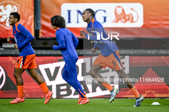 Netherlands player Emmanuel Emegha participates in the match between Netherlands U21 and Sweden U21 at the Goffertstadion for the Qualificat...