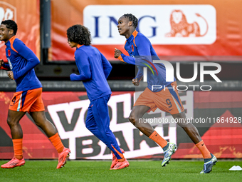 Netherlands player Emmanuel Emegha participates in the match between Netherlands U21 and Sweden U21 at the Goffertstadion for the Qualificat...