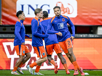 Netherlands player Devyne Rensch plays during the match between Netherlands U21 and Sweden U21 at the Goffertstadion for the Qualification E...