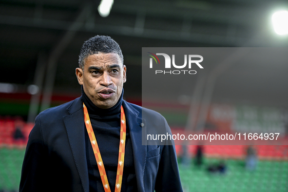 Netherlands trainer coach Michael Reiziger is present during the match between Netherlands U21 and Sweden U21 at the Goffertstadion for the...