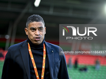 Netherlands trainer coach Michael Reiziger is present during the match between Netherlands U21 and Sweden U21 at the Goffertstadion for the...