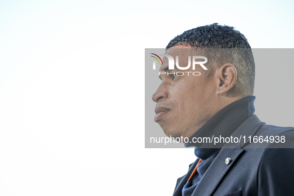 Netherlands trainer coach Michael Reiziger is present during the match between Netherlands U21 and Sweden U21 at the Goffertstadion for the...