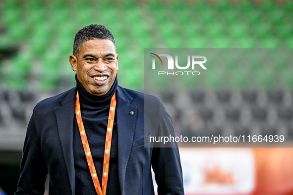 Netherlands trainer coach Michael Reiziger is present during the match between Netherlands U21 and Sweden U21 at the Goffertstadion for the...