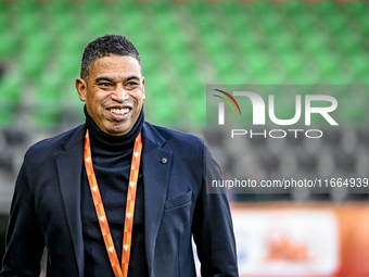 Netherlands trainer coach Michael Reiziger is present during the match between Netherlands U21 and Sweden U21 at the Goffertstadion for the...