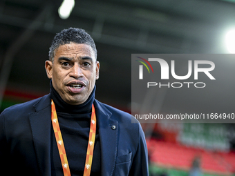 Netherlands trainer coach Michael Reiziger is present during the match between Netherlands U21 and Sweden U21 at the Goffertstadion for the...