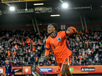 Netherlands player Emmanuel Emegha celebrates the goal 1-0 during the match between Netherlands U21 and Sweden U21 at the Goffertstadion for...