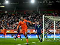 Netherlands player Emmanuel Emegha celebrates the goal 1-0 during the match between Netherlands U21 and Sweden U21 at the Goffertstadion for...