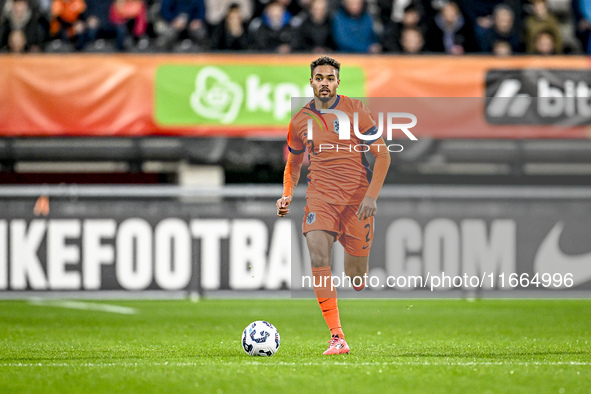 Netherlands player Devyne Rensch participates in the match between Netherlands U21 and Sweden U21 at the Goffertstadion for the Qualificatio...